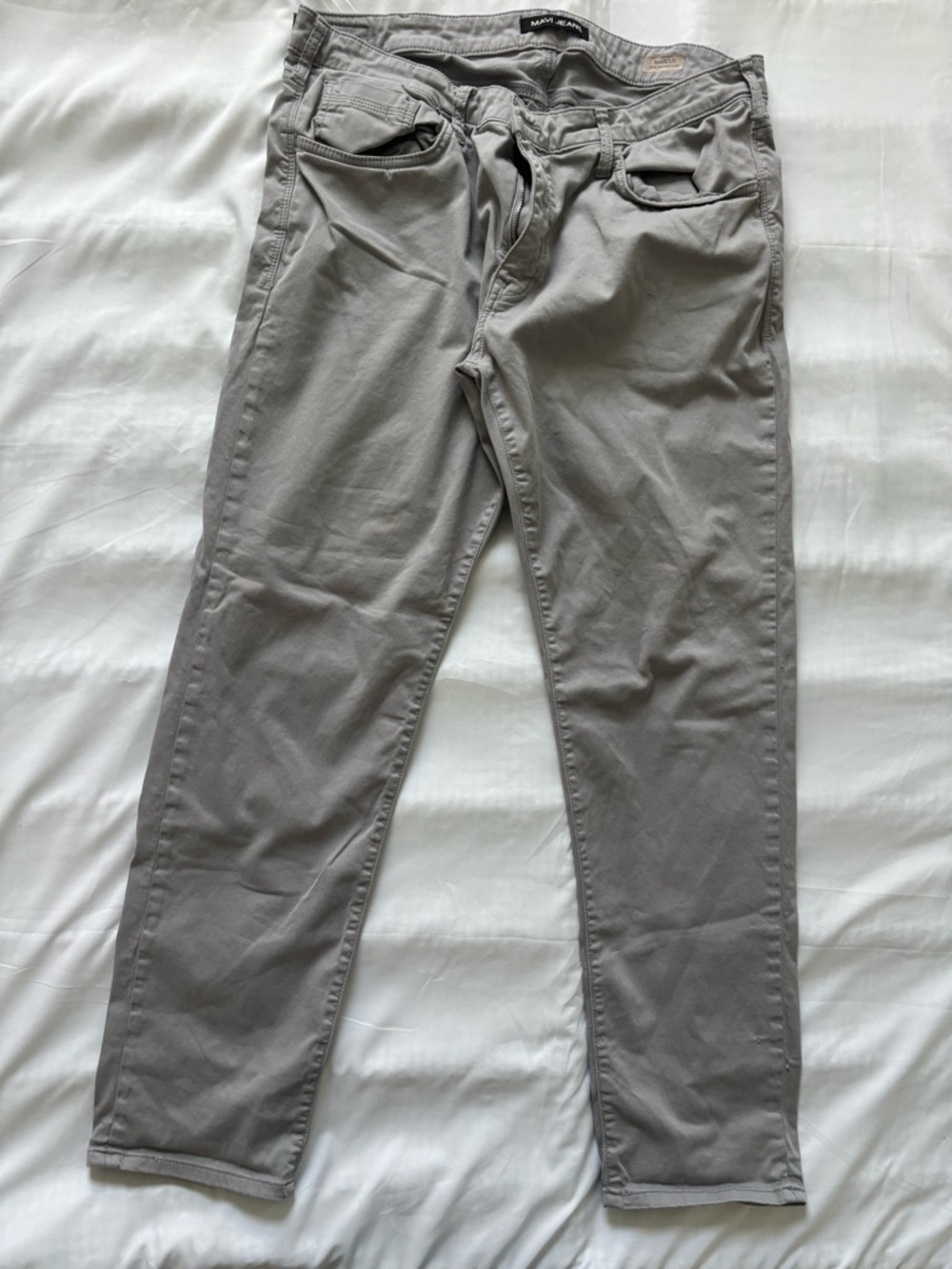 Mavi Light Gray Marcus Slim Straight Jeans